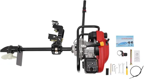 Vista 7 de Motor fuera de borda de 4 tiempos, motor fuera de borda profesional de 3.5 KW 200 CC, motor de lancha de pesca inflable resistente, con sistema CDI