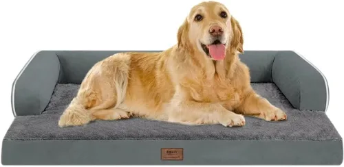 Vista 21 de Cama ortopédica extra grande para perros impermeable: cama de espuma viscoelástica para perros XL y extra grandes, sofá sofá, lavable con funda