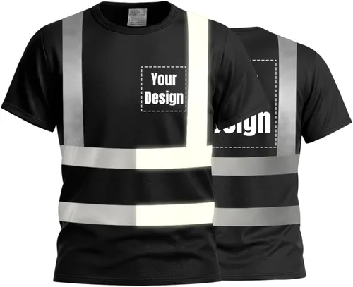 Vista 33 de Camisetas reflectantes de seguridad de alta visibilidad personalizan su logotipo
