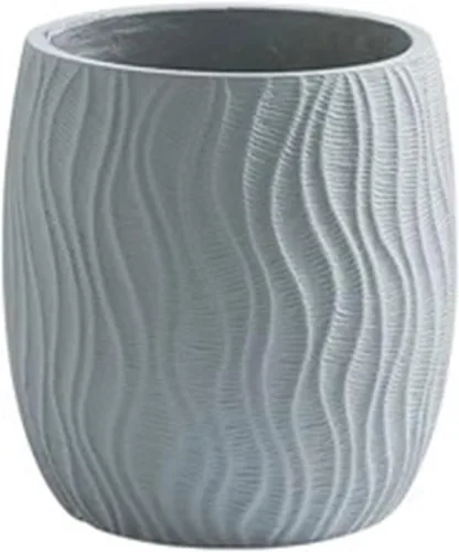 Vista 15 de Flower Pots Floor Plant Pots Cement Large Round Planters Simple Water Pattern Pattern Solid Color Green Plants Floriculture Flower Pots Plant Beige