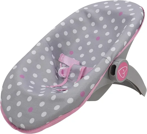 Vista 2 de 509 Crew: Cotton Candy Pink: Asiento de coche de muñeca 3 en 1 - rosa, gris, lunares - para muñecas de hasta 18 pulgadas, Multifuncional, Toldo