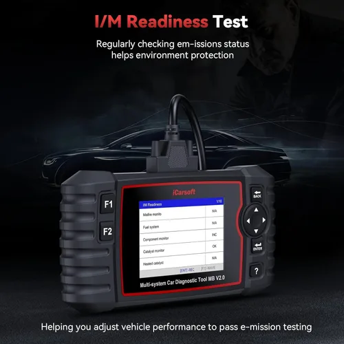 Vista 5 de iCarsoft MB V2.0 OBD2 escáner herramienta de diagnóstico para Benz/Sprinter/Smart, lector de código de sistema completo con 8 reinicios, Auto VIN