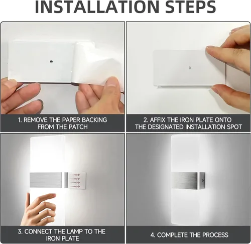 Vista 8 de MEHIDFY Juego de 2 apliques de pared, lámpara de pared regulable con control táctil, apliques de pared LED recargables, luces de pared a