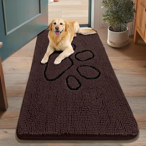 Vista 237 de Smiry Tapete para puerta de perro para patas fangosas, absorbente que atrapa la suciedad, antideslizante, de secado rápido, lavable, tapete