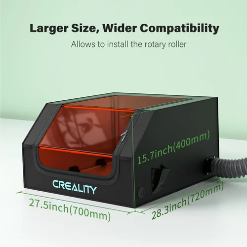 Vista 3 de Creality Carcasa para grabador láser, cubierta protectora para máquina de corte láser de humo, contra olores y ruido, con ventilación