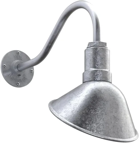 Vista 76 de Steel Lighting Co. Luz de Letrero de Tienda Venice para Pared de Acento de Restaurante Exterior Cúpula de 9 pulgadas Brazo Recto de 6 pulgadas