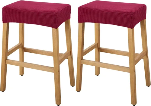 Vista 62 de YISUN Fundas de taburete rectangulares, paquete de 2 fundas elásticas impermeables para asiento de silla de montar, taburetes de bar, sillas de bar