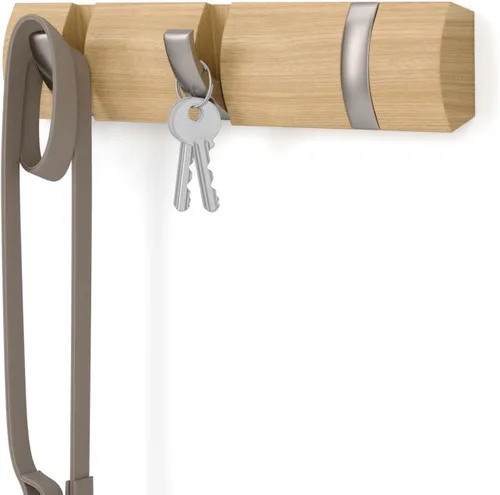Vista 25 de Umbra Perchero de Pared Abatible Flip con 8 Ganchos – Almacenamiento Moderno que Ahorra Espacio para Sombreros, Chaquetas, Bolsas, Entrada