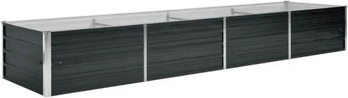 Vista 13 de vidaXL Jardín elevado de acero galvanizado, maceta de jardín rectangular para flores y macetas, cama de flores elevada sin fondo, resistente a
