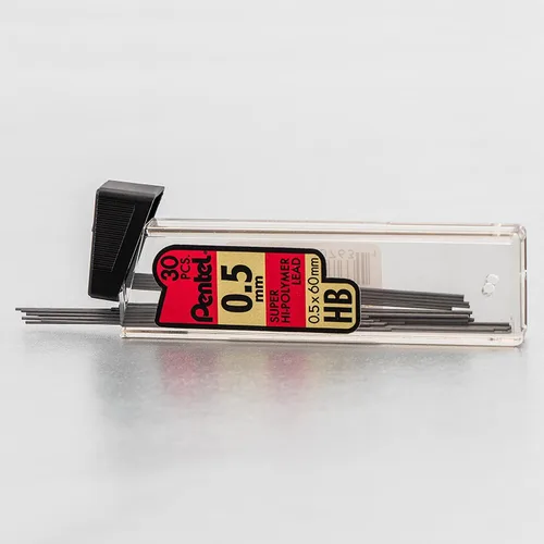 Vista 2 de Pentel Super Hi-Polymer - Recambio de plomo para lápiz mecánico de 0.020 in, 0.028 in, 0.035 in - 90 repuestos de plomo (30 de cada tamaño)