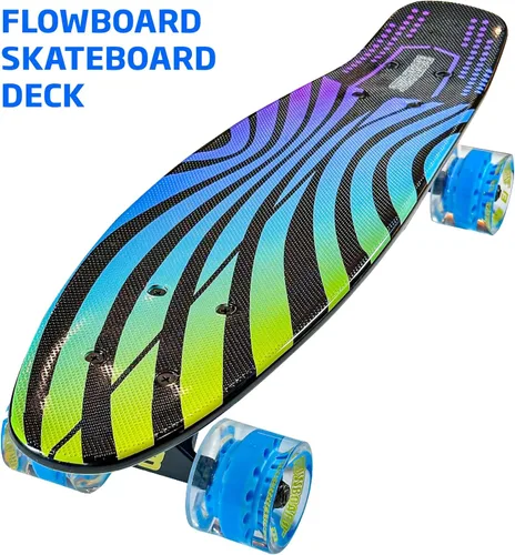 Vista 10 de Kids Complete Flowboard Skate Board W/Trucks and Light Up Wheels - Custom Scratch Free Graphics Great for Kids, Boys, Girls, Youth and Beginners 22