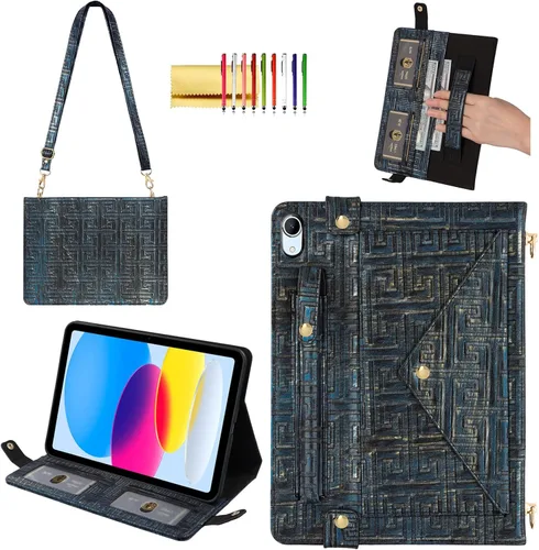 Vista 299 de Funda tipo bolso para iPad mini de 5ª/4ª/3ª/2ª/1ª generación de 7.9 pulgadas, Techcircle funda ligera tipo folio con soporte bandolera con billetera