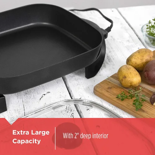 Vista 4 de Black & Decker sartén eléctrico, 12" x 15", Negro