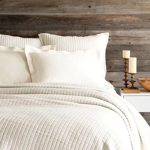 Vista 20 de Pine Cone Hill Funda de almohada Boyfriend Aegean Matelasse, tamaño estándar, patrón sólido azul