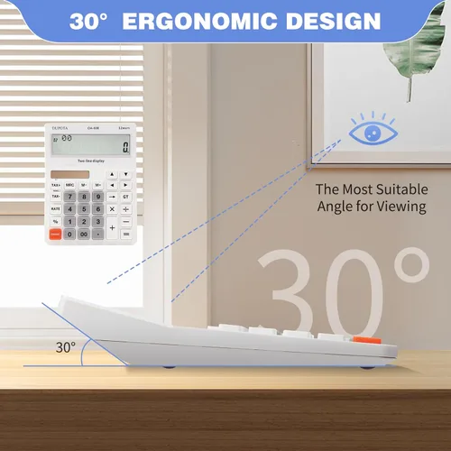 Vista 7 de Calculadora de escritorio Pantalla grande Botones grandes con 12 dígitos LCD de 2 líneas, energía solar dual y batería, calculadora con función
