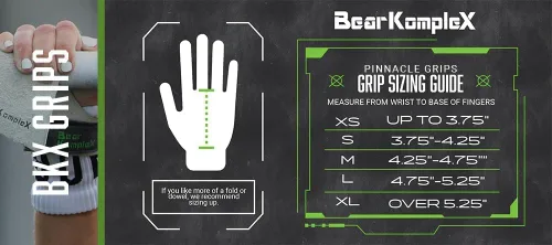 Vista 3 de Bear KompleX 3 Hole Pinnacle Hand Grips for Workouts, Pull-ups, Weightlifting, WOD Gymnastics, Crosstraining Palm Grips with Wrist Wraps, Hand