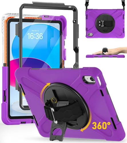Vista 16 de BRAECN Funda para iPad de 9ª/8ª/7ª Generación, Funda Resistente a Prueba de Golpes con Protector de Pantalla, Soporte para Lápiz, Soporte para Tapa