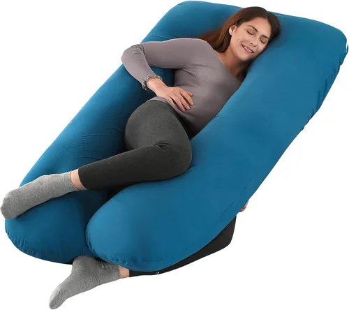 Vista 9 de Amagoing Almohadas de embarazo de 55 pulgadas para dormir, almohada de maternidad en forma de U de cuerpo completo para mujeres embarazadas