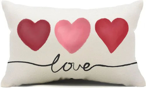 DFXSZ Fundas de almohada para el día de San Valentín de 12 x 20 pulgadas, diseño de corazón rosa, para el día de San Valentín, fundas de almohada