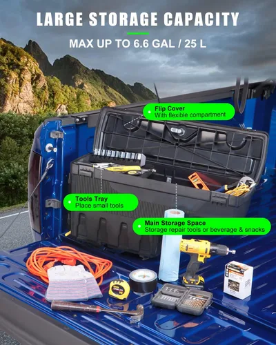 Vista 5 de SCITOO Caja de almacenamiento con contraseña para cama de camión Tits para Ford para F-150 2015-2022 lado derecho del pasajero