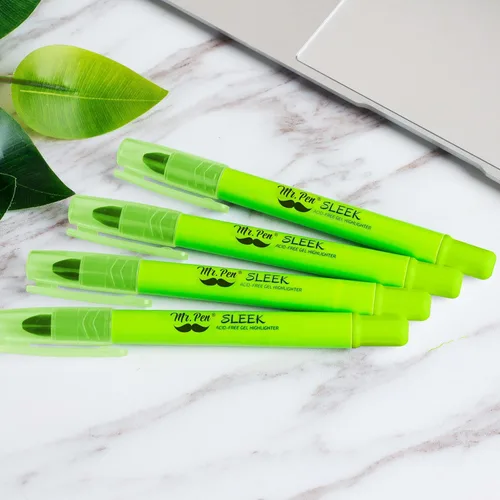 Vista 6 de Mr. Pen Resaltador de gel sin sangrado, resaltadores de la Biblia, verde, paquete de 4