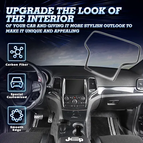Vista 7 de x xotic tech Inner Center - Pantalla de navegación GPS para salpicadero, diseño de fibra de carbono, compatible con Jeep Grand Cherokee 2014, 2015