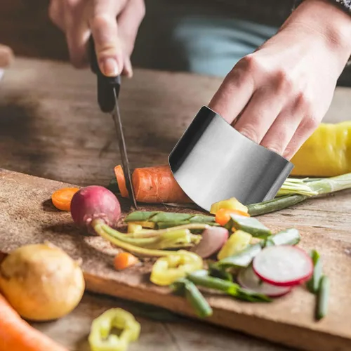 Vista 3 de Protector de dedos de acero inoxidable, protector de dedos de acero inoxidable 2024, herramienta de corte premium, protector de dedos para cortar