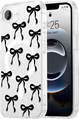 Vista 41 de UEEBAI - Funda magnética para iPhone 11, diseño de lazo, compatible con MagSafe, funda transparente delgada inalámbrica, antiamarilleo, a prueba