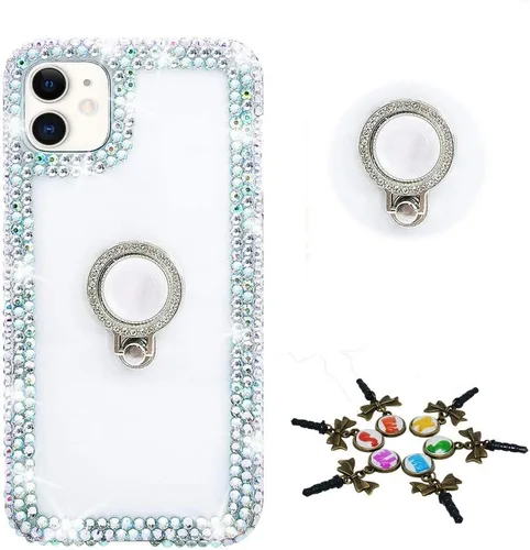 Vista 38 de STENES Sparkle - Funda para teléfono compatible con Samsung Galaxy Z Flip 2 5G - Elegante - Funda 3D hecha a mano con diseño de diamantes