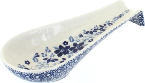 Vista 3 de Blue Rose Polish Pottery Blue Violet - Soporte para cuchara mediano
