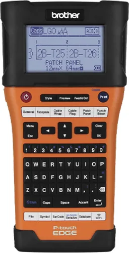 Brother PTE550W Impresora de etiquetas industrial portátil con Wi-Fi y cortador automático, estuche de transporte, etiquetas de 0.945 in, color