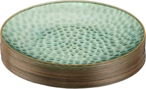 Vista 22 de PLASTICPRO 30 Pack Platos de Plástico Martilleados Platos de Plástico Desechables Pesados Platos de Fiesta Elegantes Transparentes Blancos con Borde