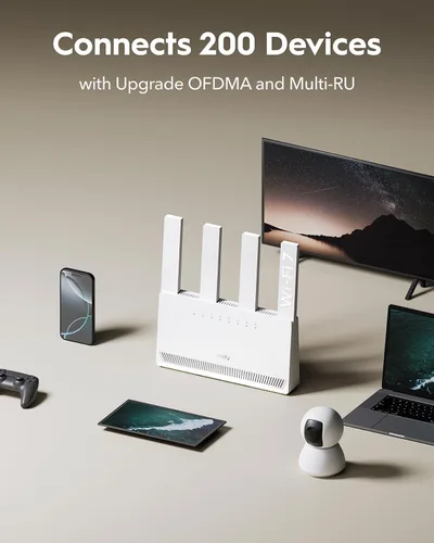 Vista 7 de Cudy Router Wi-Fi 7 de doble banda BE3600 WR3600E 4 puertos Gigabit, 2.0 GHz Quad Core, 4 antenas VPN clientes y servidor, aplicación Cudy y control