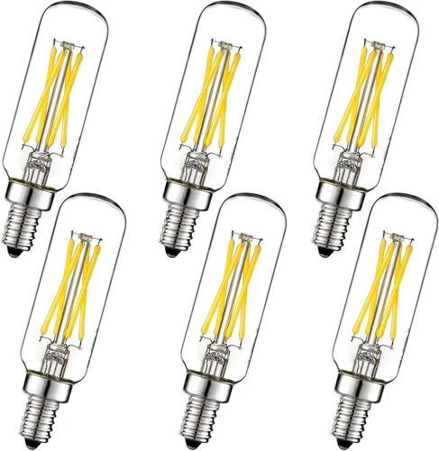 Vista 9 de LiteHistory Bombilla LED T6 regulable de 25 W, candelabro LED 2200 K, ámbar, 120 lm, 2 W, e12 T25, paquete de 6 bombillas