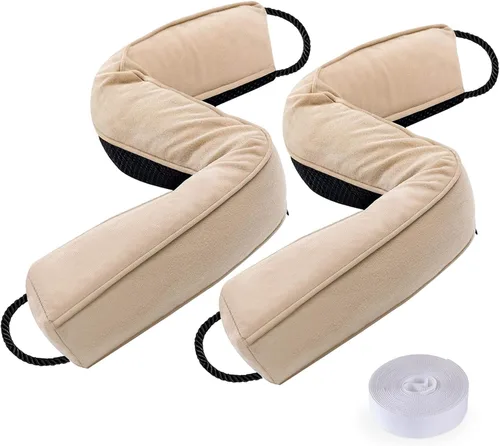 Vista 12 de Sunolga Paquete de 2 topes para puerta rellenos de cuentas de vidrio y algodón, 24 pulgadas, removibles, lavables a máquina, a prueba de sonido