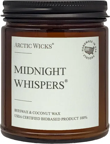 Vista 4 de Arctic Wicks - Velas perfumadas de cera de abeja y coco, 9 onzas, ámbar, rústicas, no tóxicas, de combustión limpia, 100% certificada por USDA, a