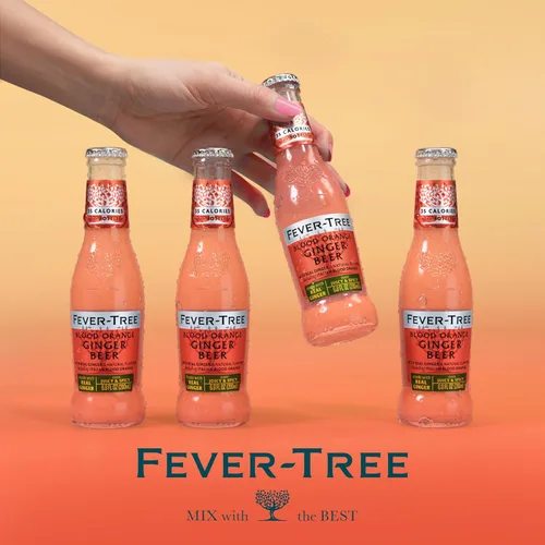 Vista 6 de Fever-Tree Blood Orange Ginger Beer – Mezclador Premium para Cócteles y Mocktails, botellas de 6.8 fl oz, paquete de 24 – Origen natural, sin OGM