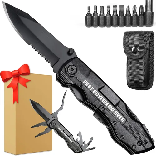 Vista 8 de Navaja multiherramienta, grabada con la frase “Best Brother Ever”, regalos de Navidad para el hermano, ideas de regalo de cumpleaños, gadgets
