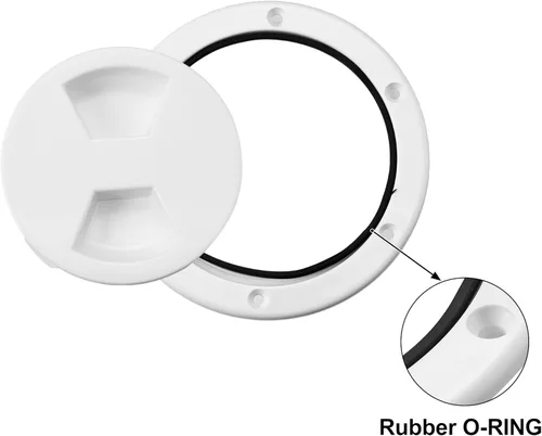 Vista 3 de X AUTOHAUX Placa de cubierta de inspección de barco de 4 pulgadas, escotilla de inspección redonda marina con cubierta desmontable, hermética al