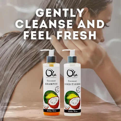 Vista 7 de Ola Tropical Apothecary Coconut Organic Champú y acondicionador para el cabello Combo - 8 onzas líquidas cada uno