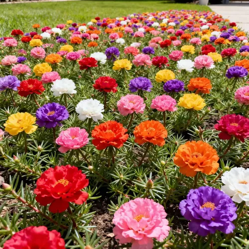 Más de 20,000 semillas de rosa musgo (Portulaca Grandiflora) – Cubierta de suelo perenne de colores mixtos, sin OMG, reliquia, flores vibrantes para