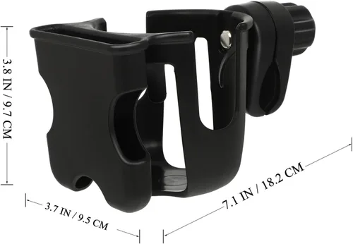Vista 7 de Stroller Bottle Holder with Phone Stand Lightweight Water Bottle Rack for Strollers Easy Installation Compatible with Walkers and Wheelchairs