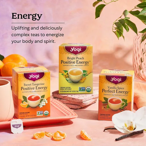 Vista 5 de Yogi Tea – Té Vanilla Spice Perfect Energy (paquete de 6) - Energiza y apoya el enfoque - 96 bolsitas de té