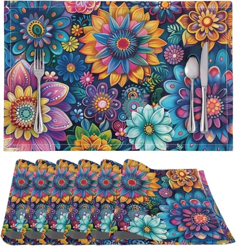 Vista 18 de BIGCARJOB Mantel individual de diseño personalizado, 4 piezas, tapete de mesa resistente al corazón, 12 x 18 pulgadas 1-diseño personalizado