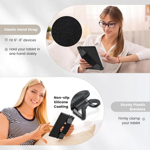Vista 5 de MoKo Correa de mano de seguridad para tablet Kindle eReaderFire de 6 a 8 pulgadas, Kindle/Kobo/Voyaga/Lenovo/Sony E-Book Tablet, correa de mano