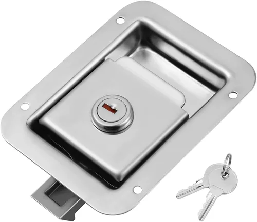 WINOMO Cerradura de puerta de remolque RV de acero inoxidable, pestillo de paleta de bloqueo resistente con llave para caja de herramientas, RV,
