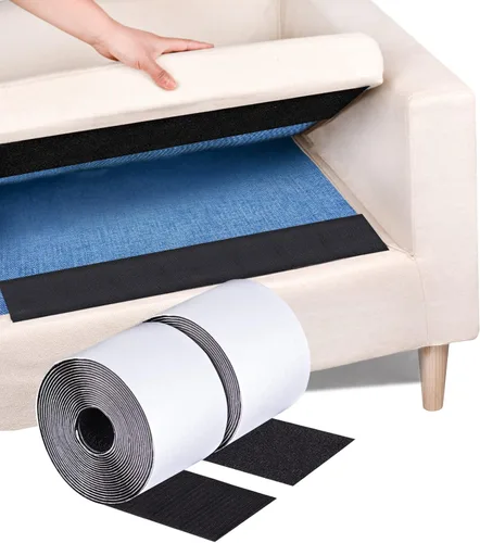 Vista 8 de Tiras de velcro negras de 1 pulgada x 82 pies con adhesivo resistente, rollos de velcro de doble cara, tiras para colgar cuadros, tiras adhesivas a