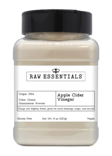 Raw Essentials - Vinagre de sidra de manzana en polvo, botella de 8 onzas