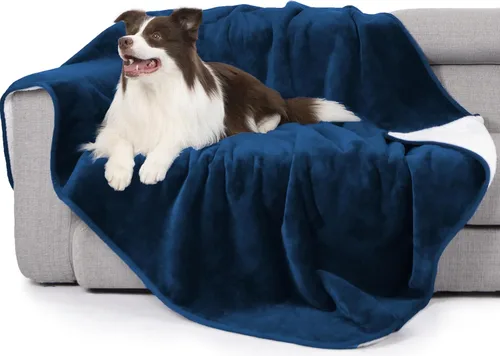 Vista 30 de gogobunny - Manta impermeable y reversible de vellón Sherpa para perro, cachorro, gato; protege la cama, el sofá y el sillón de líquido, orina