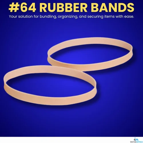 Vista 2 de 1InTheOffice Bandas de goma talla 64, bandas elásticas de goma de 1/4 libras, paquete de 3